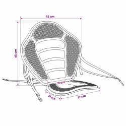 Siège de planche à pagaie 52 x 31 x 45 cm Lyocell Noir 643454643454