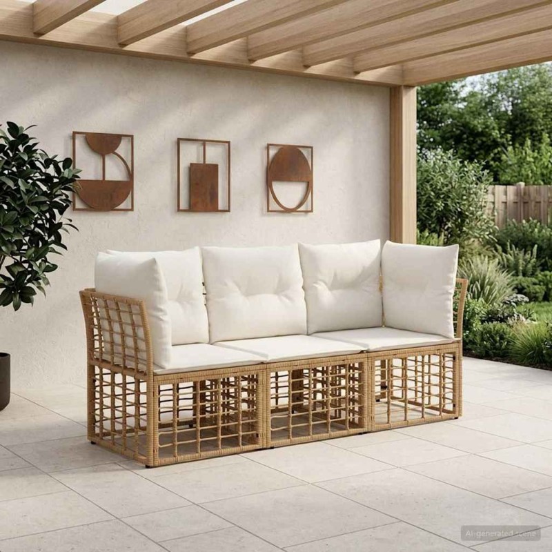 Ensemble de canapés d'extérieur Naturel Polyester 643458643458