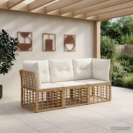 Ensemble de canapés d'extérieur Naturel Polyester 643458643458