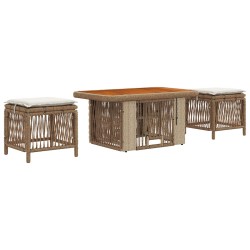 Ensemble de salle à manger pour jardin 3 pcs Beige et crème 643463643463