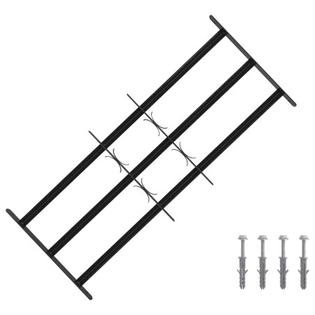 Grille de sécurité pour fenêtres avec 3 barres transversales 643465643465