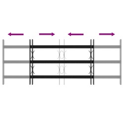 Grille de sécurité pour fenêtres avec 3 barres transversales 643465643465