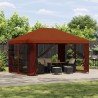 Gazebo avec murs latéraux 4 × 3 m Terre cuite 643470643470