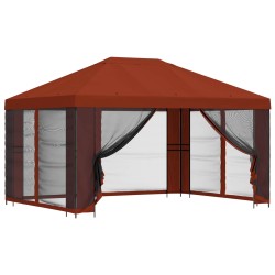 Gazebo avec murs latéraux 4 × 3 m Terre cuite 643470643470