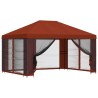 Gazebo avec murs latéraux 4 × 3 m Terre cuite 643470643470