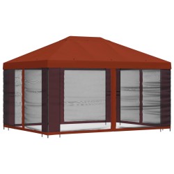 Gazebo avec murs latéraux 4 × 3 m Terre cuite 643470643470