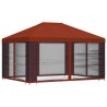 Gazebo avec murs latéraux 4 × 3 m Terre cuite 643470643470