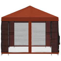 Gazebo avec murs latéraux 4 × 3 m Terre cuite 643470643470