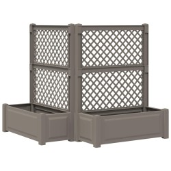 Grand bac avec treille 2 pcs Gris 143 x 143 x 133,5 cm PP 643475643475