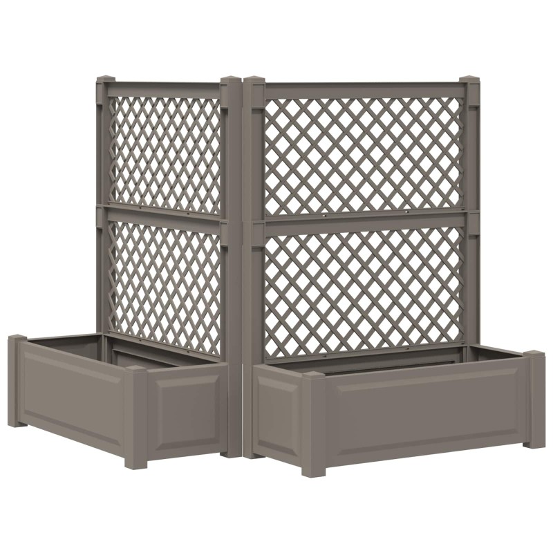 Grand bac avec treille 2 pcs Gris 143 x 143 x 133,5 cm PP 643475643475