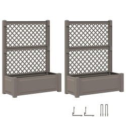 Grand bac avec treille 2 pcs Gris 143 x 143 x 133,5 cm PP 643475643475