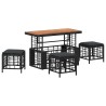 Ensemble de salle à manger pour jardin 4 pcs Noir et gris 643478643478