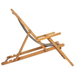 Chaise de plage Taupe Bois de teck massif 643480643480