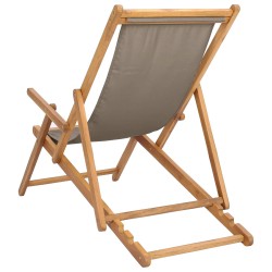 Chaise de plage Taupe Bois de teck massif 643480643480