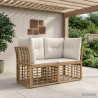 Loveseat d'extérieur 2 pcs Blanc Naturel et Crème polyrotin 643491643491