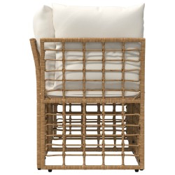 Loveseat d'extérieur 2 pcs Blanc Naturel et Crème polyrotin 643491643491