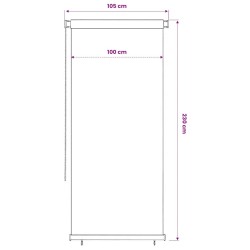 Store roulant d'extérieur 65 (l) x 230 (H) cm HDPE marron 643494643494
