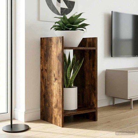 Support de Plante 2 pc Chêne Fumé 30 x 30 x 60 cm 643499643499