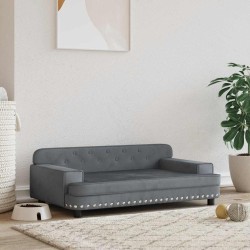 Lit pour chien gris foncé 90x53x30 cm velours 643500643500