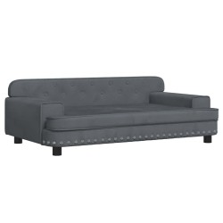 Lit pour chien gris foncé 90x53x30 cm velours 643500643500