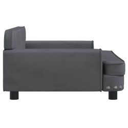 Lit pour chien gris foncé 90x53x30 cm velours 643500643500
