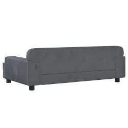 Lit pour chien gris foncé 90x53x30 cm velours 643500643500