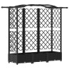 Lit Élevé avec Treillis et Toit Noir 163 x 40 x 123 cm PP 643502643502