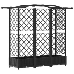Lit Élevé avec Treillis et Toit Noir 163 x 40 x 123 cm PP 643502643502