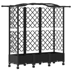Lit Élevé avec Treillis et Toit Noir 163 x 40 x 129 cm PP 643503643503
