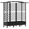Lit Élevé avec Treillis et Toit Noir 163 x 40 x 129 cm PP 643503643503