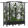 Lit Élevé avec Treillis et Toit Noir 163 x 40 x 129 cm PP 643503643503