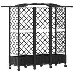 Lit Élevé avec Treillis et Toit Noir 163 x 40 x 129 cm PP 643503643503