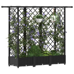 Lit Élevé avec Treillis et Toit Noir 164 x 40 x 121 cm PP 643504643504