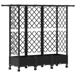 Lit Élevé avec Treillis et Toit Noir 164 x 40 x 127 cm PP 643505643505