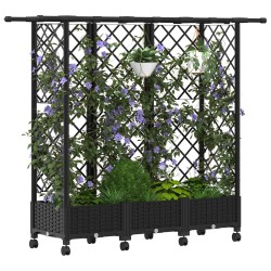 Lit Élevé avec Treillis et Toit Noir 164 x 40 x 127 cm PP 643505643505