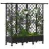 Lit Élevé avec Treillis et Toit Noir 164 x 40 x 127 cm PP 643505643505
