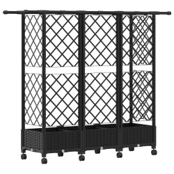 Lit Élevé avec Treillis et Toit Noir 164 x 40 x 127 cm PP 643505643505