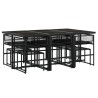 Ensemble à manger de jardin 11 pcs coussins noir résine tressée 643506643506