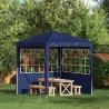 Mur de tente de fête 2 pcs 200 x 195 cm Bleu PE et acier 643520643520