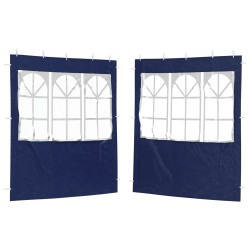 Mur de tente de fête 2 pcs 200 x 195 cm Bleu PE et acier 643520643520