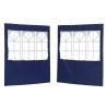Mur de tente de fête 2 pcs 200 x 195 cm Bleu PE et acier 643520643520