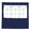Mur de tente de fête 2 pcs 200 x 195 cm Bleu PE et acier 643520643520