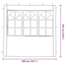 Mur de tente de fête 2 pcs 200 x 195 cm Bleu PE et acier 643520643520