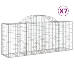 Paniers à gabions arqués 7 pcs 200x50x80/100 cm Fer galvanisé 643521643521