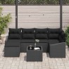 Ensemble de salle à manger pour jardin avec coussin 7 pcs Noir 643524643524