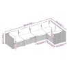 Salon de jardin 5 pcs avec coussins résine tressée marron 643539643539