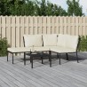 Salon de jardin 5 pcs avec coussins sable acier 643541643541