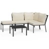 Salon de jardin 5 pcs avec coussins sable acier 643541643541