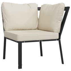 Salon de jardin 5 pcs avec coussins sable acier 643541643541
