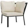 Salon de jardin 5 pcs avec coussins sable acier 643541643541
